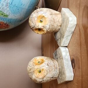 Vintage Alabaster owl bookends